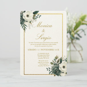 Elegante Einladung zur Hochzeit auf Spanisch