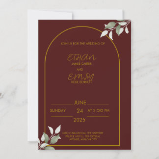 Elegante Einladung zur Hochzeit - Classic & Timele