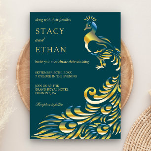 Elegante Einladung zur Hochzeit im Aquamarinen und