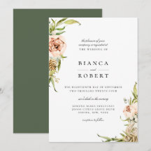 Elegante Einladung zur Hochzeit im botanischen Wal