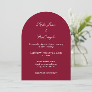Elegante Einladung zur Hochzeit in Burgund Arch