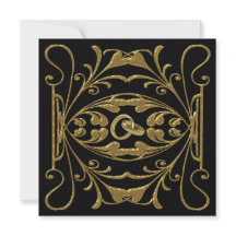 Elegante Einladung zur Hochzeit in Gold und Schwar