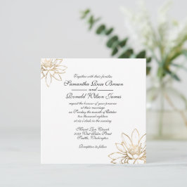 Elegante Einladung zur Hochzeit in Weiß, Schwarz u