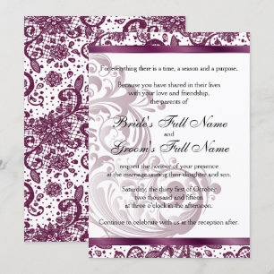 Elegante Einladung zur Hochzeit - Lila 12x18