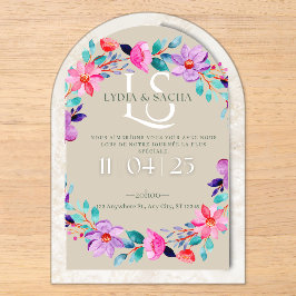 Elegante Einladung zur Hochzeit mit Flora - Lydia 