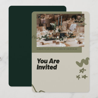 Elegante Einladung zur Hochzeit | Modernes Rustika