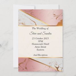 Elegante Einladung zur Hochzeit, rosa marmoriert