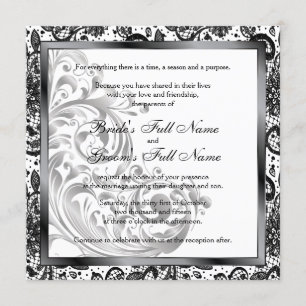 Elegante Einladung zur Hochzeit - Schwarz