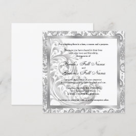 Elegante Einladung zur Hochzeit - Silber
