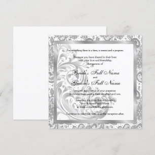 Elegante Einladung zur Hochzeit - Silber