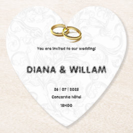 Elegante Einladung zur Hochzeit Untersetzer