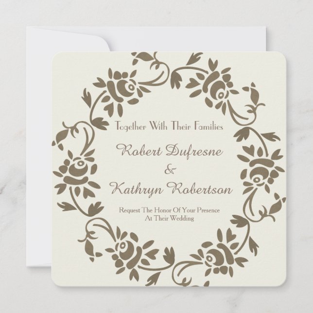 Elegante Einladung zur Hochzeit von europäischen B (Vorderseite)