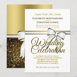 Elegante Einladung zur Hochzeit von White & Gold R