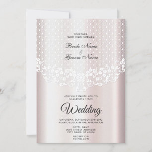Elegante Einladung zur Hochzeit von White Lace Flo