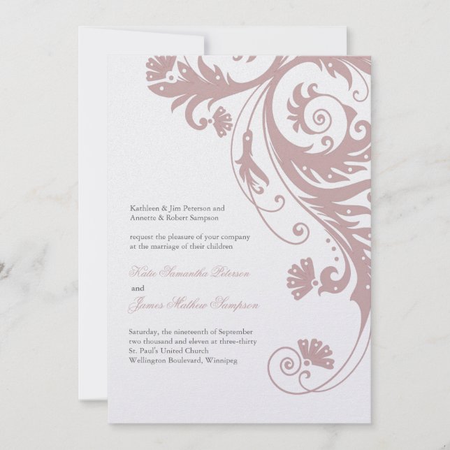 Elegante Einladungen für Hochzeiten (Vorderseite)
