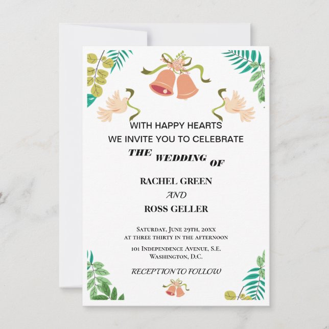 Elegante Einladungen für Hochzeiten (Vorderseite)