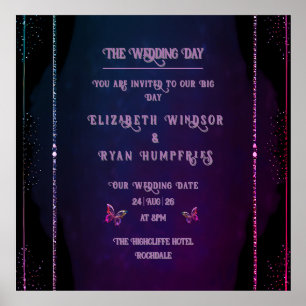 Elegante Einladungen zu Mauve und Gold Hochzeiten Poster