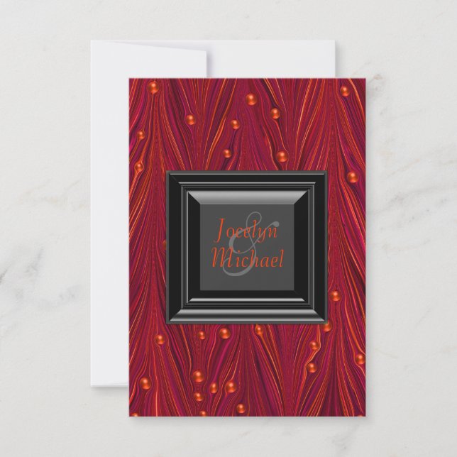 Elegante Einladungen zu Rot und Schwarz Hochzeiten (Vorderseite)