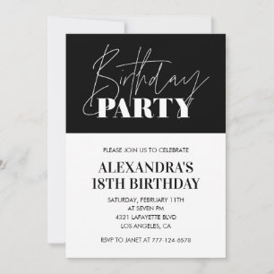 Elegante Einladungen zum 18. Geburtstag Geburtstag