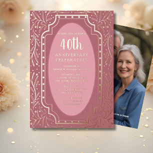 Elegante Einladungen zum 40. Hochzeitstag