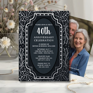 Elegante Einladungen zum 40. Hochzeitstag
