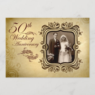 elegante Einladungen zum 50. Hochzeitstag