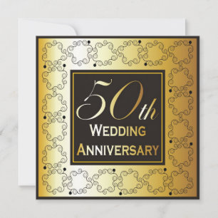 Elegante Einladungen zum 50. Hochzeitstag