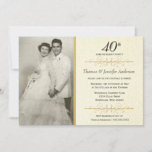 Elegante Einladungen zur 40. Hochzeitsjubiläumsfei