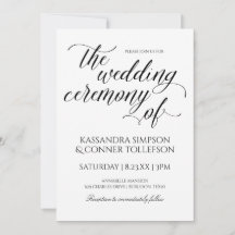 Elegante Einladungen zur Hochzeit | Schwarz