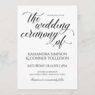 Elegante Einladungen zur Hochzeit   Schwarz