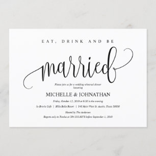 Elegante Einladungs-Karte für Hochzeiten Probe Din Einladung