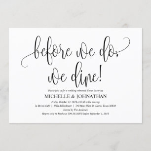 Elegante Einladungs-Karte für Hochzeiten-Probe Einladung
