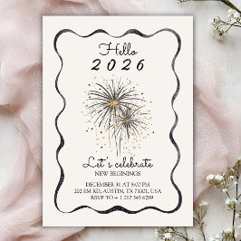 Elegante Einladungskarte für ein neues Jahr 2026