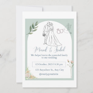 Elegante Einladungskarte für Hochzeiten