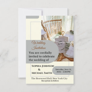Elegante Einladungskarte für Hochzeiten - Minimal 