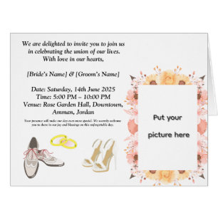 Elegante Einladungskarte für Hochzeiten   Romantik