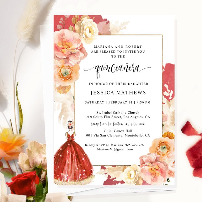 Elegante, einzigartige Prinzessin Quinceañera aus  Einladung (Von Creator hochgeladen)