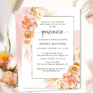 Elegante, einzigartige rosa Aquarellfarben, floral Einladung