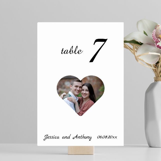 Elegante, einzigartige White Foto Wedding Tischnum Tischnummer (Von Creator hochgeladen)
