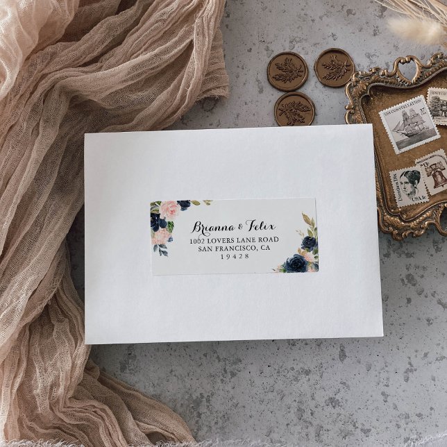 Elegante Einzigartige Winter Floral Wedding RSVP-A Adressaufkleber (Von Creator hochgeladen)
