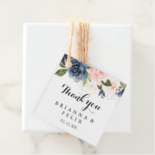 Elegante Einzigartige Winterblumenhochzeit Geschenkanhänger