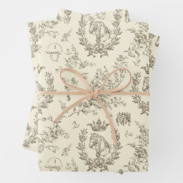 Elegante Elegante Chic Beige Cream Reitschiff Geschenkpapier Set