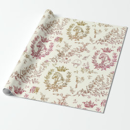Elegante Elegante Chic Rosa Gold Reittier Geschenkpapier