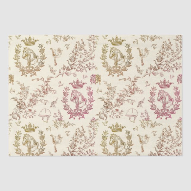 Elegante Elegante Chic Rosa Gold Reittier Seidenpapier (Vorderseite)