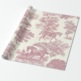 Elegante Elegante Chic Rosa Pferde Land Toile Geschenkpapier