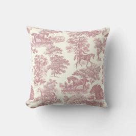 Elegante Elegante Chic Rosa Pferde Land Toile Kissen