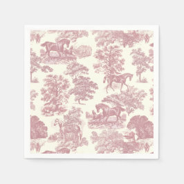Elegante Elegante Chic Rosa Pferde Land Toile Serviette