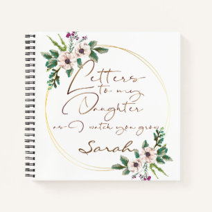Elegante, elegante florale Briefe an Tochter Notizbuch