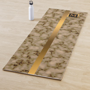 Elegante Elegante Moderne Black Gold Marmor Yogamatte