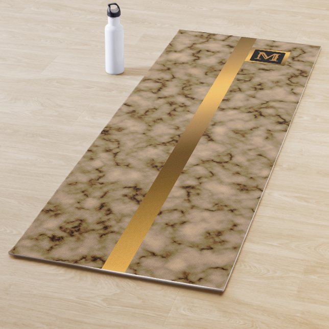 Elegante Elegante Moderne Black Gold Marmor Yogamatte (Beispiel)